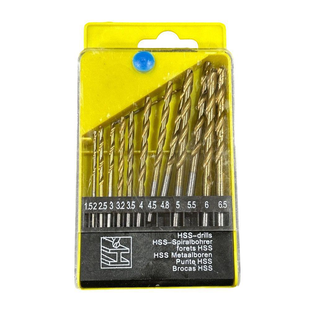13-Piece Titanium-Coated High-Speed Steel Drill Bit Set for Metal & Stainless Steel