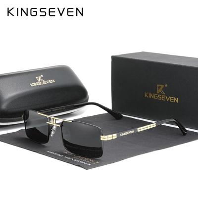 Yeni Geldi KINGSEVEN Polarize Güneş Gözlüğü Paslanmaz Çelik Vintage Çerçeve Marka Dikdörtgen Tasarım Sürüş Balıkçılık güneş gözlüğü N760