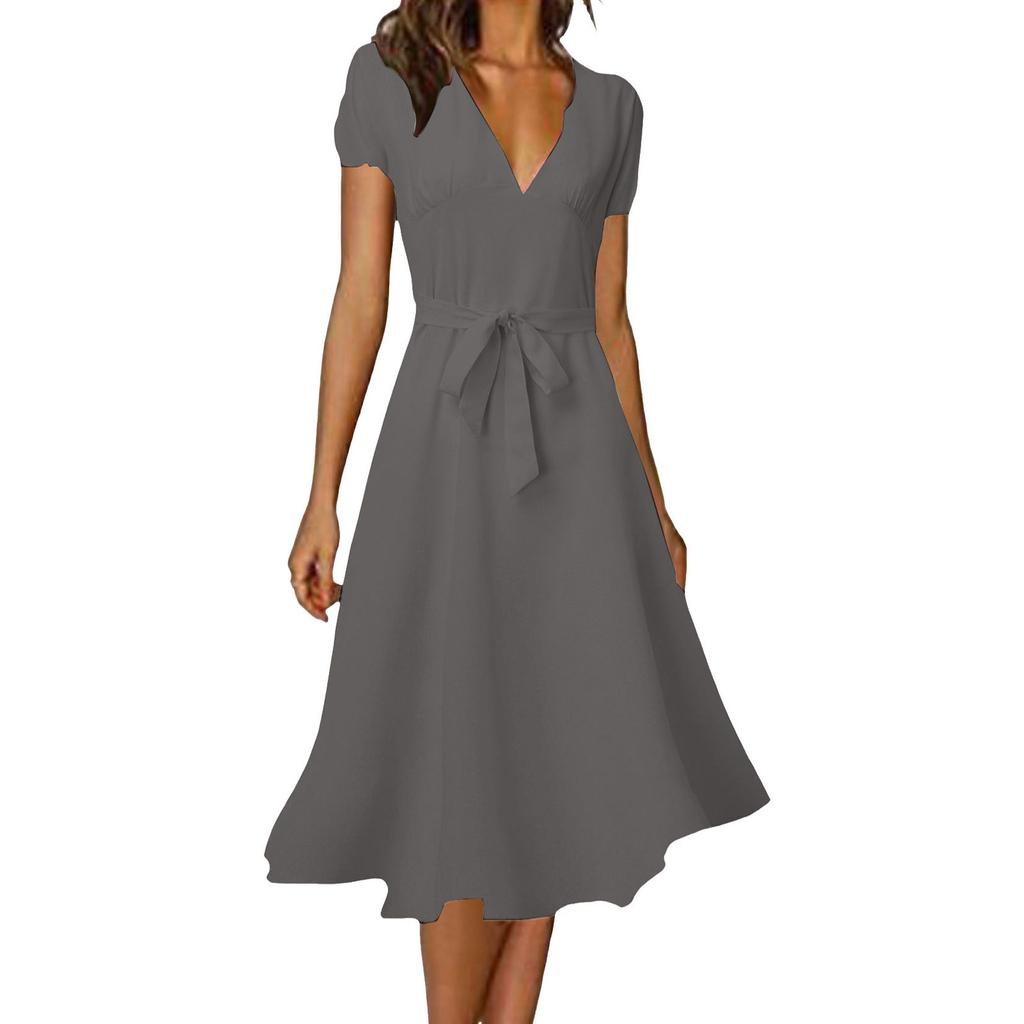 IHUASU Rochie sexy cu decolteu în V la modă pentru femei