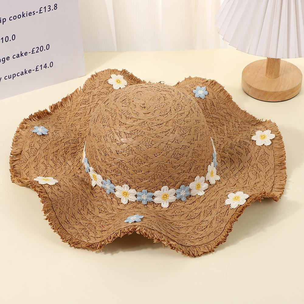 Dames Stro Zonnehoed met Brede Rand - Opvouwbare Strand- & Vakantiehoed