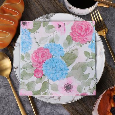 20 adet/paket 33*33cm 2 katlı tek kullanımlık parti peçetesi çiçek desenli