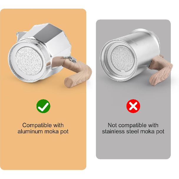 Sivaphe 3 Cup Moka Pot Replacement Infuser Parts for Aluminum Italian Stovetop Espresso Coffee Maker, 1 Filter and 3 Silicone Gasket Seals