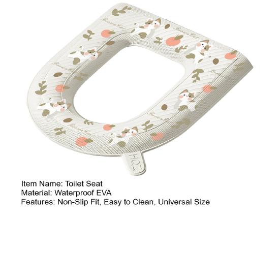 Toilet Seat Cartoon Pattern Tear-Off Easy Clean Non-Slip Cushion Pad Self-adhesive Toilet Seat Bathroom Toilet Seat Cover
