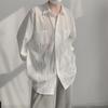 Men's Spring Pleated Long-Sleeve Drape Shirt - Ice Silk Design