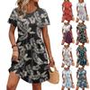 Dresses For Women Short Sleeve O Neck Casual Dresses Waist Maternity Dress With Pockets