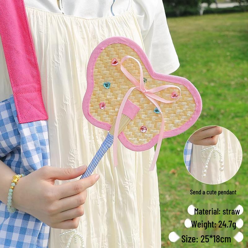2025 Cute Animal Hand-Woven Cattail Fan – Durable, Creative, Portable Handheld Summer Fan