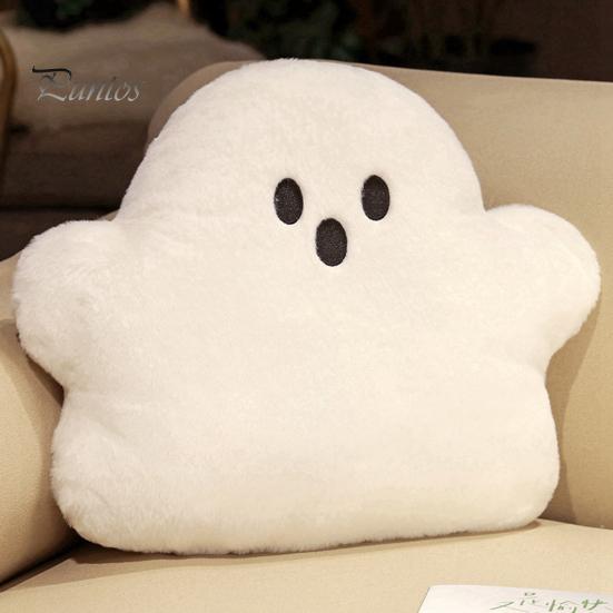 Ghost Pute Plysj Hvit Ghost Doll Søt myk flanell PP bomullsfylling Ghost Pendant Halloween Theme Sofa Ryggstøtte