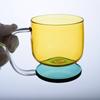 Kreativer Hänge-Glasbecher Kaffee Milchsaft Trinkbecher Wasser Hohes Borosilikatglas Farbblockierendes Glasbecher Bierbecher