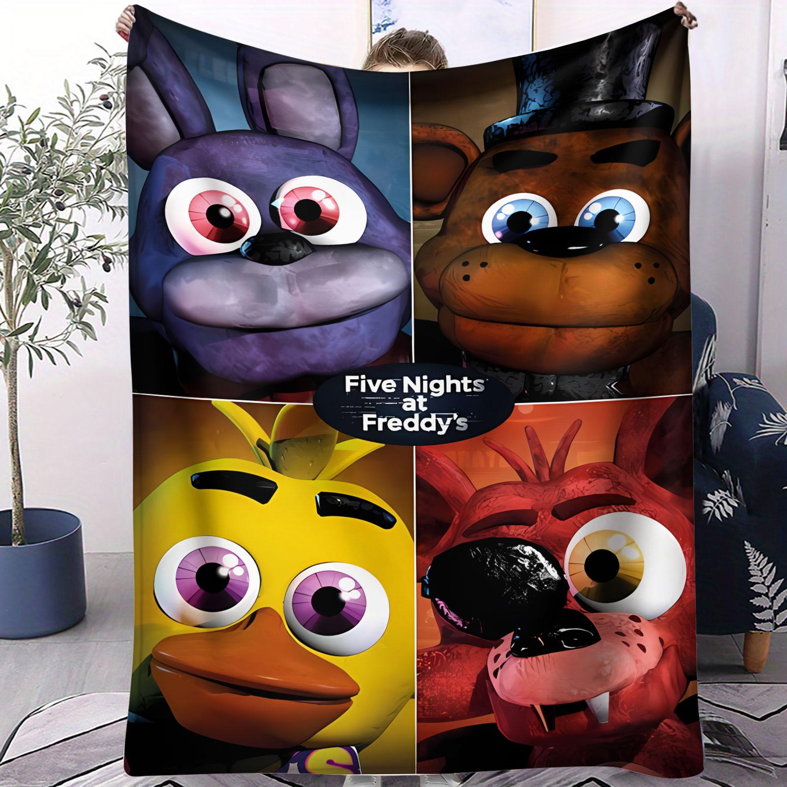 

FNAF Original Four-Panel Flannel Blanket Soft Warm Skin-Friendly Nap Throw For Office Home Sofa Bed Cover Travel Camping Gift 100x150cm