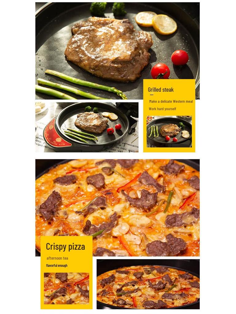 Multi-Functional Electric Griddle: Double-Sided Heating for Frying, Grilling & Pancakes, Large, Deepened, Automatic