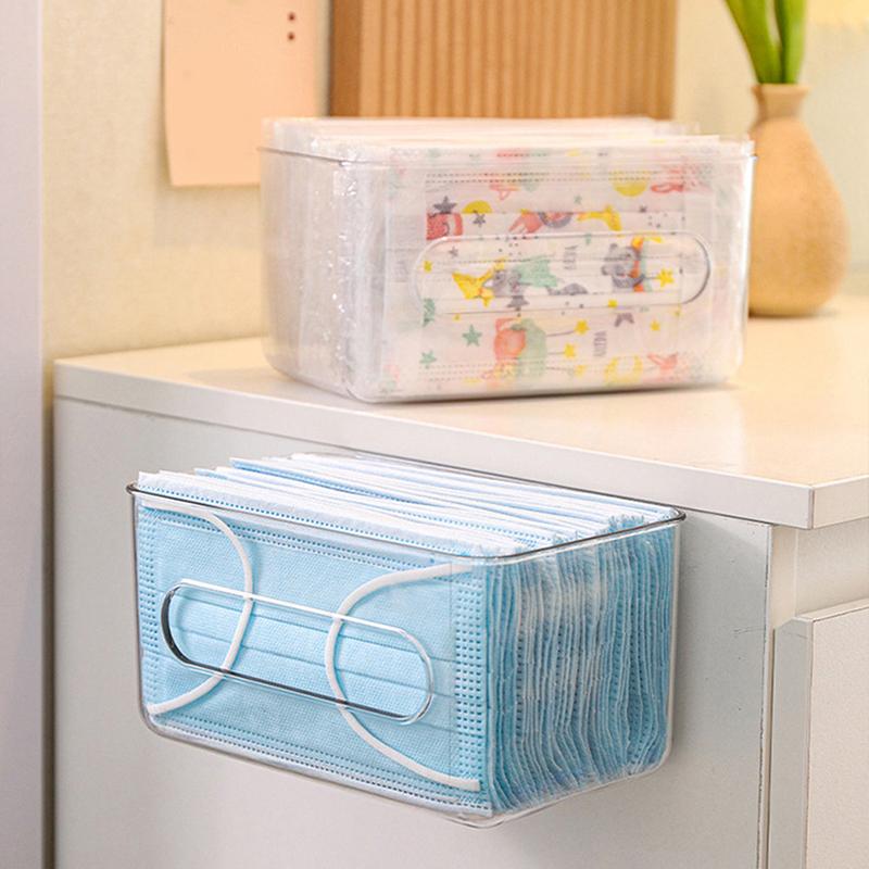 Průhledný úložný box nástěnný držák na kapesníky velkokapacitní držák na roušky domov