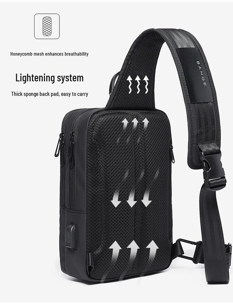 2019 Men's Tech USB Shoulder Bag: Versatile Fashion for Outdoor Sports & Business