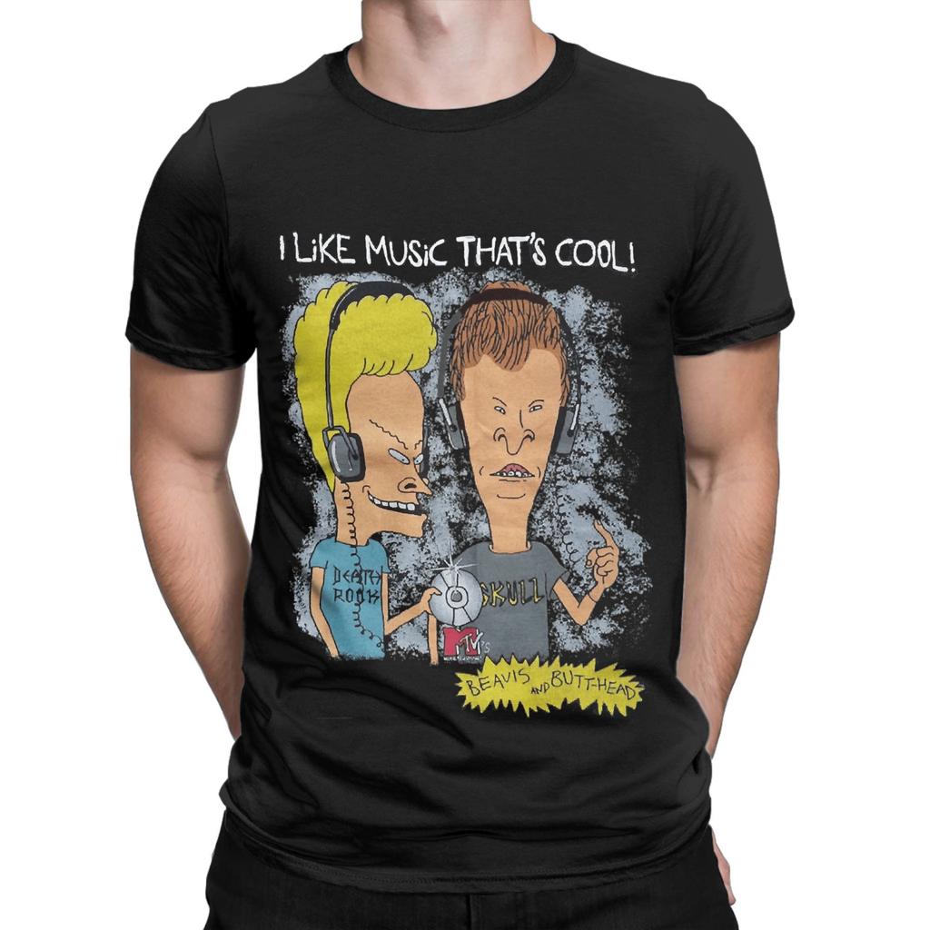 Beavis and Butt Head Herren T-Shirt Crazy Tees Kurzarm Rundhals T-Shirt Reine Baumwolle Geburtstagsgeschenk Kleidung