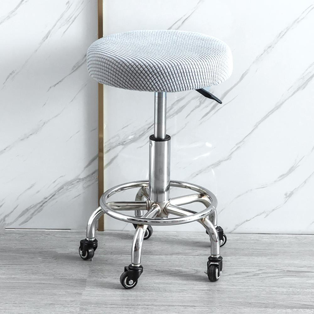 Round Tool Cover Solid Color Dining Bar Stool Cover Elastic Chair Cushion Cover Dustproof Seat Protector Case Home Decorate