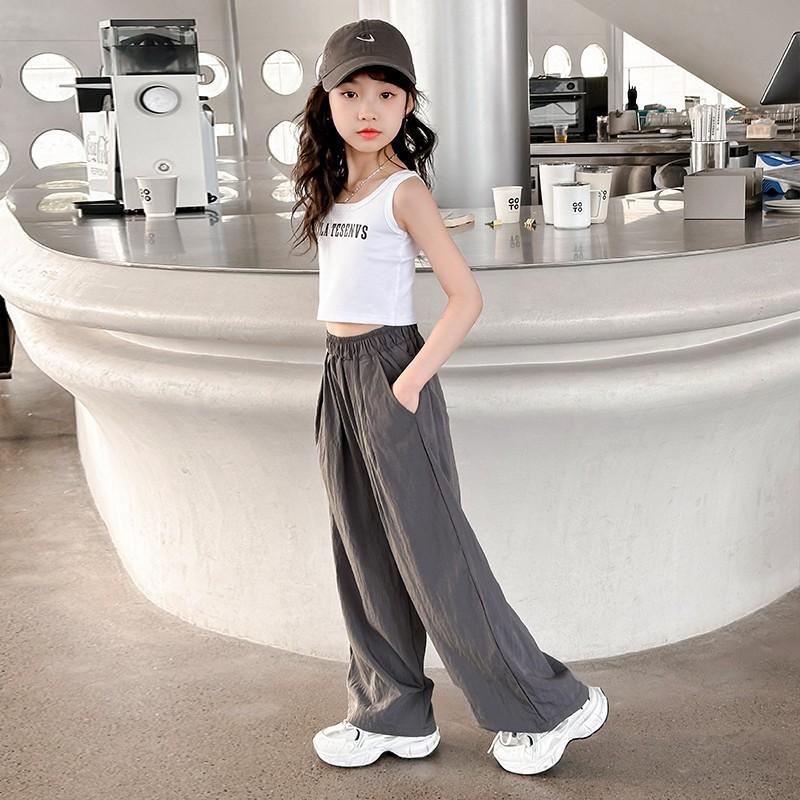 Girls' Wide Leg Pants Summer Thin Mosquito Proof Pants Yamamoto Pants Children's Summer Ice Silk Casual Pants