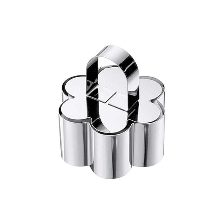 3PCS Stainless Steel Dessert Mold Set Heart Square Flower Shapes DIY Cake Ring for Baking Mousse Cheesecake Pastry Decoration