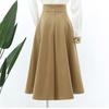 Skirt for Women In Autumn and Winter Solid Color A-line Skirt Drop Skirt High Waist Thin Over The Knee Pleated Skirt Umbrella Skirt