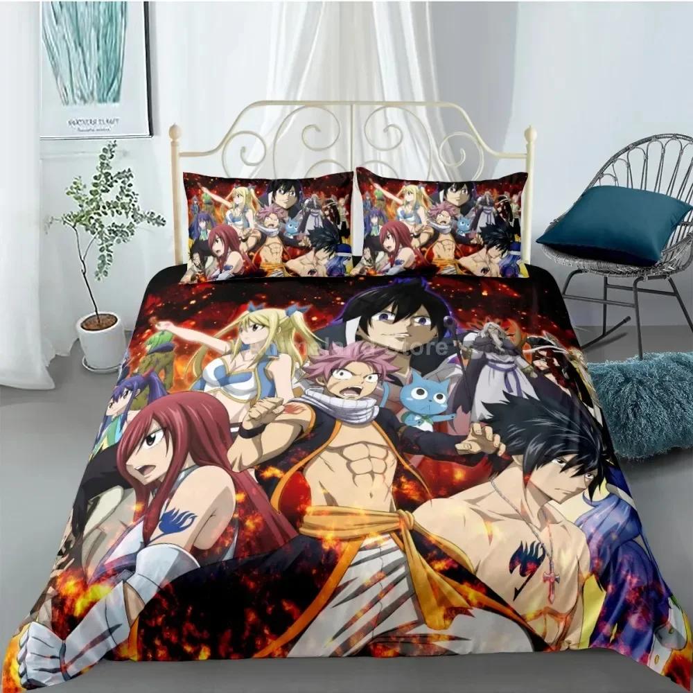 

Fairy Tail Bedding Set Duvet Cover Quilt Duvet Cover Sets Home Decor Twin Single Queen King Size Fashion Gift Cartoon 70x133cm 2pcs