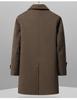 Men's Plus Size Mid-length Down Wool Blend Coat - 2025 Winter Warm Windbreaker with Loose Down Liner