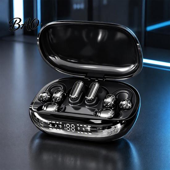 ENC Microphone for Calls 3-in-1 Wireless Earbuds with Chargeable Power Bank Case, 3 Pairs Interchangeable Clip/in-Ear/Sleep Three in One Headphones,