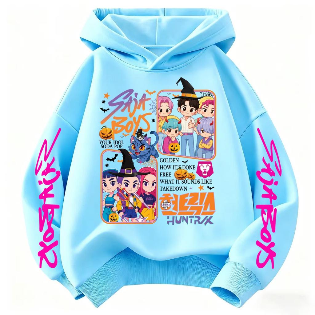 Kpop Demon Hunters Rumi Mira Zoey Derpy Tiger Sajaboy Children's Hoodie Christmas Halloween Hoodies Suitable for Autumn &winter