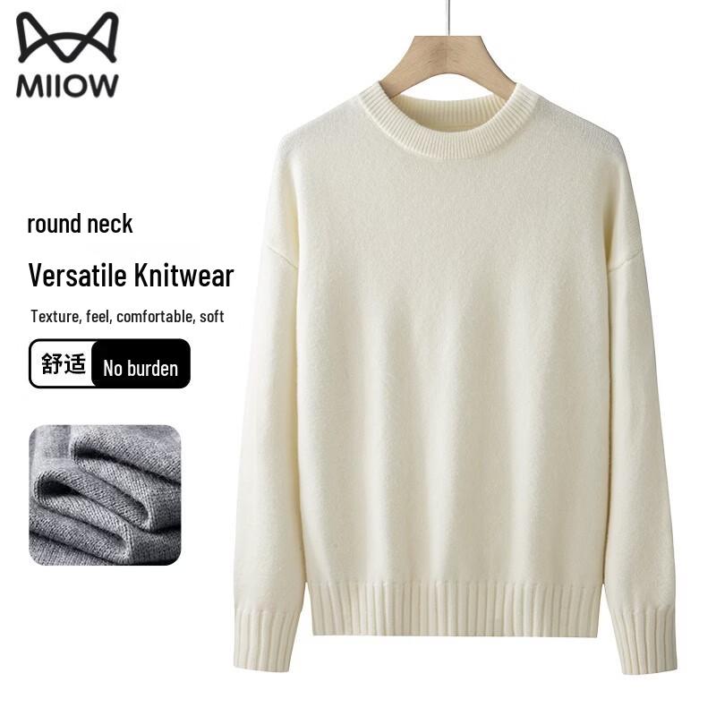 MiiOW Men s Crew Neck Solid Knit Sweater XL