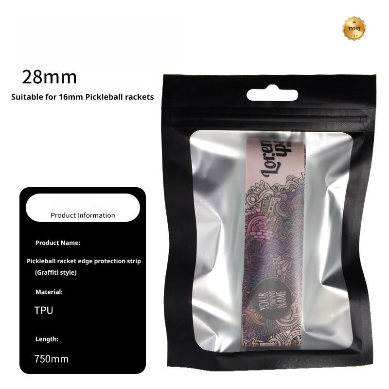 Pickleball Paddle Edge Protection Strip Graffiti Cool Pattern Edge Tape Paddle Frame Protector Anti-Chip Edge Protective Strip