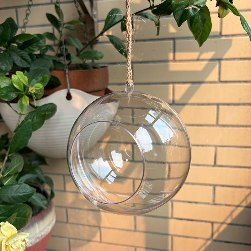 Hanging Bird Feeder Birdhouse Transparent Spherical Shape Bird Nest Garden Decor