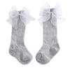 Baby Spitze Schleife Wadenlange Socken Neugeborene Baumwolle Gestrickt Atmungsaktive Socken Babysocken 0-3 Jahre