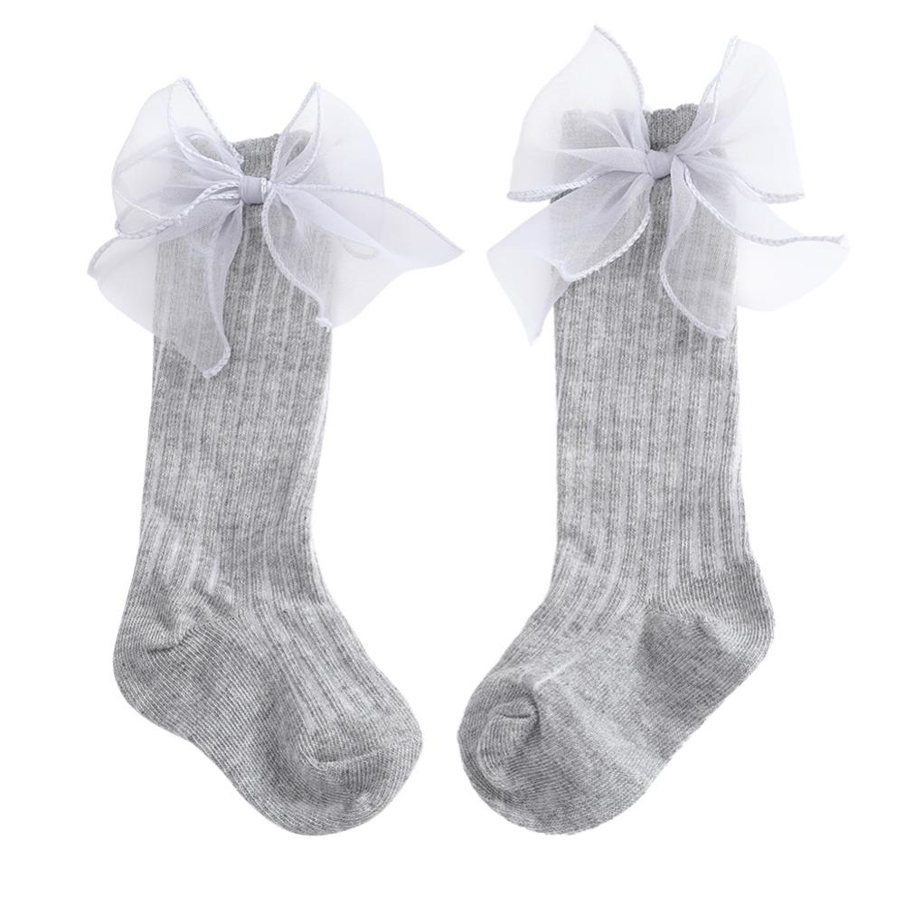 Baby Lace Bow Mid-Calf Socks Newborn Cotton Knitted Breathable Socks Baby Socks 0-3 Years Old