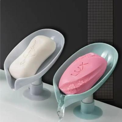 2 stücke Ablauf Seife Halter Blatt Form Seife Box Saugnapf Tablett Trocknen Rack für Dusche Schwamm Container Küche Bad zubehör