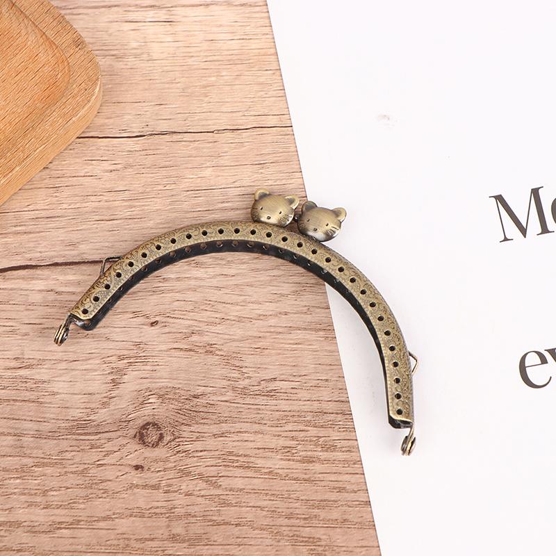 1 pièce 8,5/10,5/12,5 cm Tête de chat Métal Cadre de sac à main Poignée Pour Pochette Sac à main Fabrication Fermoir Verrouillage Sacs Accessoires