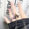 [Butterfly Purple Que] Dark Butterfly Purple Diamond Punk Personality Open Ring Spice Girls Stack Niche Design Rings