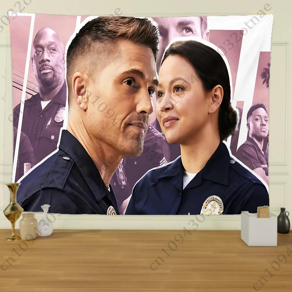 

Police Officer Tribute Tapestry Patriotic American Flag DesignPerfect for Living Room Decor Modern Style Enhance Your Space 74x94cm(29x37in)