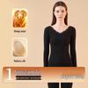 Women's Lace V-neck Warm Lingerie Set: Seamless Slimming Antibacterial Base Layer for Autumn and Winter