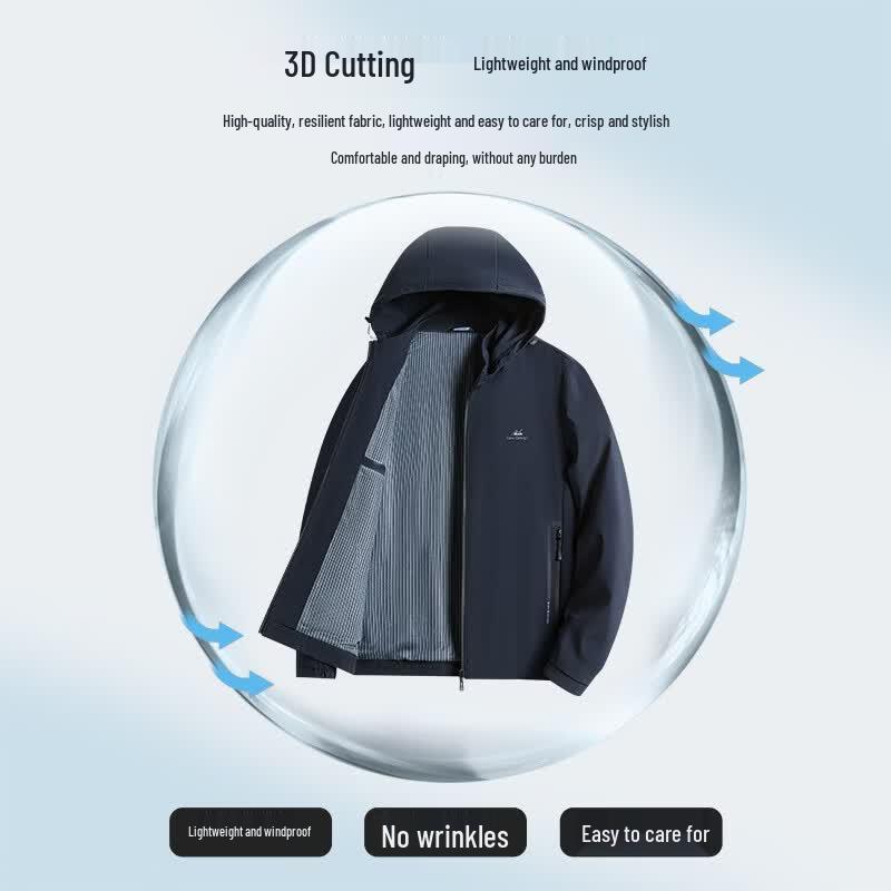SHANSHAN Men's Detachable Hood Casual Jacket