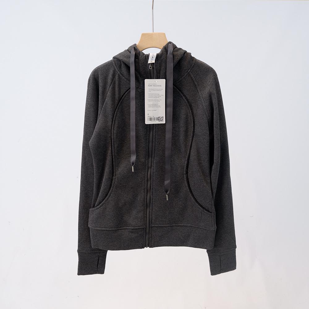 Dámská mikina s kapucí na jógu Slim Fit Plus Velvet pro podzim a zimu