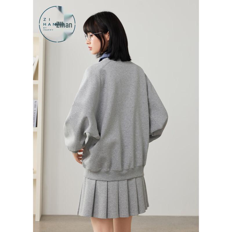 ZIHAN Damen Kapuzenpullover mit Hemdkragen & Falten-Miniröck Set