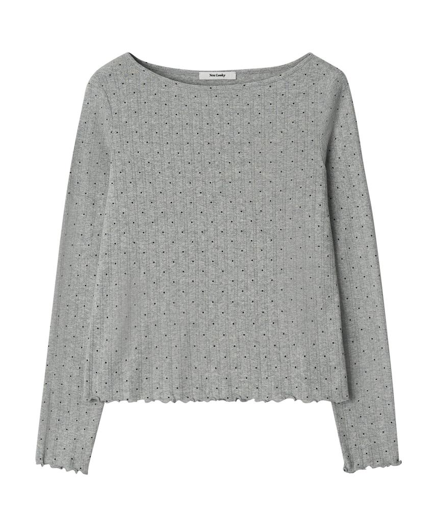 Nyuluki Dot Eyelet T-Shirt _Melange Gray