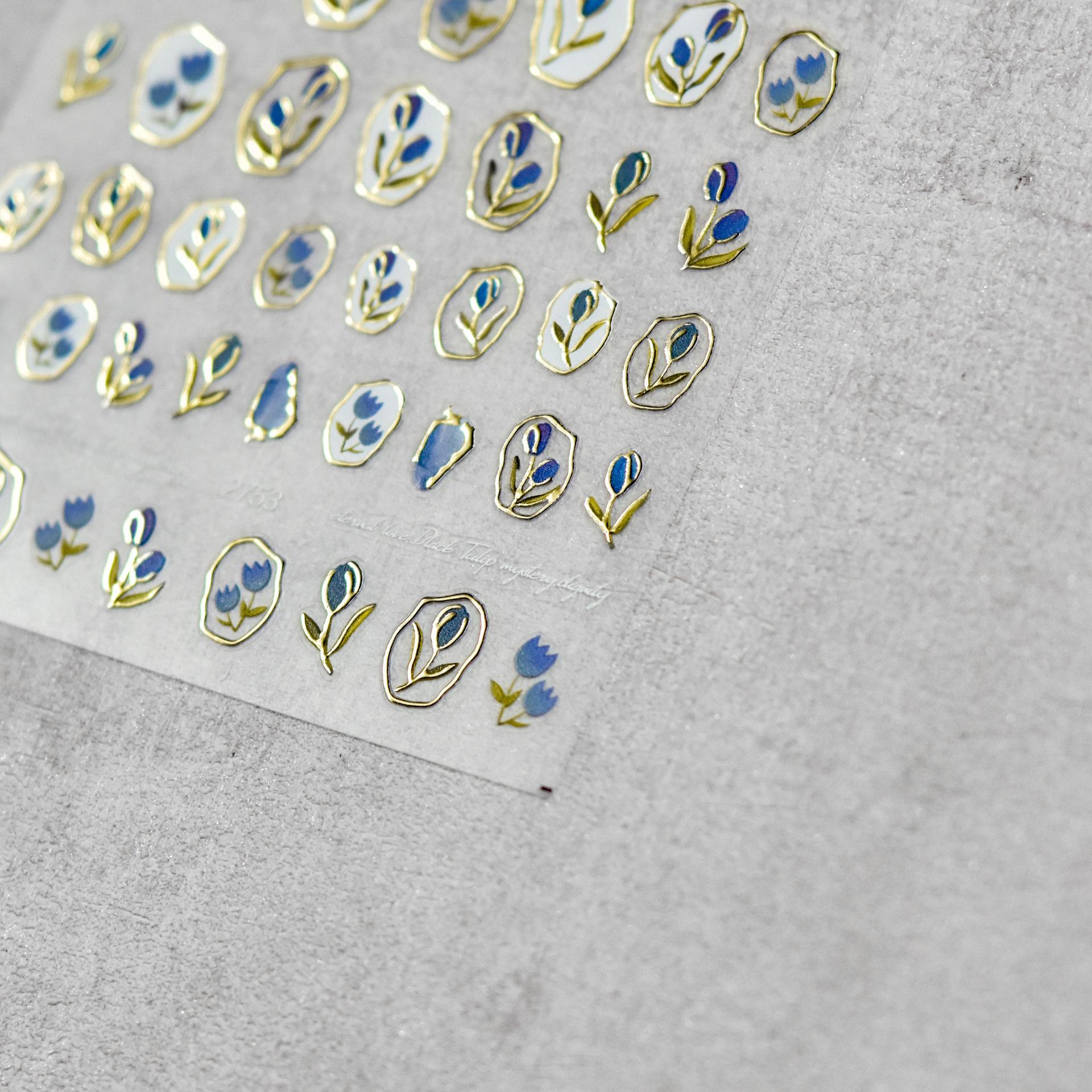 Позолоченные наклейки для ногтей «Тюльпан Пномпень» Сделай сам Изготовление креативных — фото 6