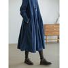 Autumn 2021 Japanese-Korean Corduroy Literary Dress - Women's Long-Sleeve Midi Skirt