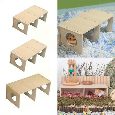 Durable S/M/L Hamster Hideout Solid Wood Cage Accessories Hamster Nest Small Pet Bedroom for Hamster Squirrel Small Pet