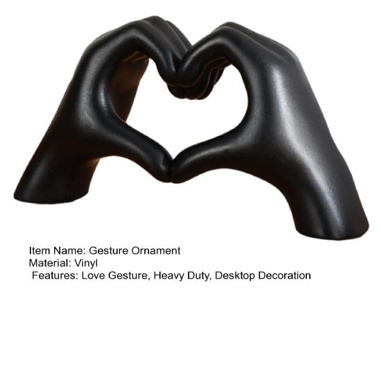 Valentine's Day Love Gesture Figurine Love Heart Hand Shape Statue Sculpture Wedding Anniversary Desktop Decoration Ornament