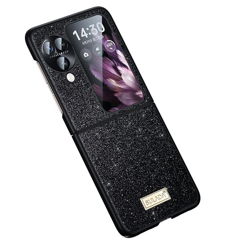 SULADA For Oppo Find N3 Flip 5G Case Glitter Sequins Leather Coated PC+TPU Cover