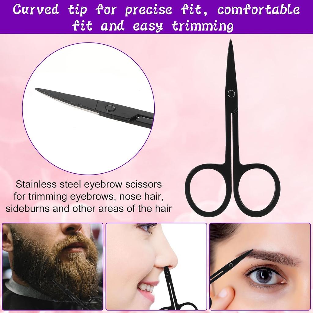 Eyebrows Razor, 5-in-1 Eyebrow Set, Eyebrows Trimmer Kit, Professional Eyebrow Grooming Set Including Comb Tweezers, Scissors, Brow Razors, Brush for