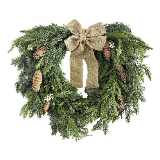 20 Inch Christmas Wreath For Front Door Real Touch Norfolk Pine Wreath