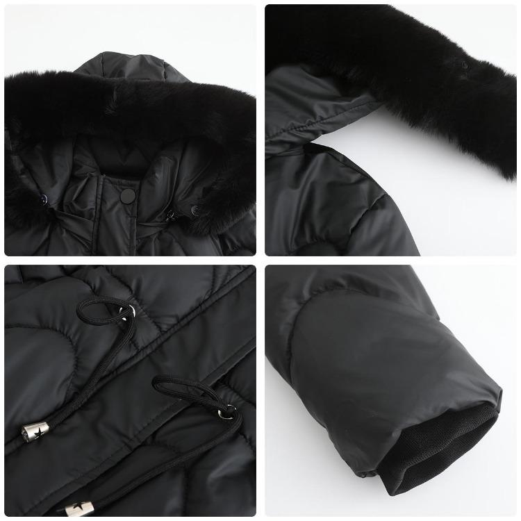 Warm Winter Down Jacket for Women Lightweight Soft Comfortable Outdoor Long Sleeve Thickened Detachable Hood Fashion Trend Wrinkle Resistant