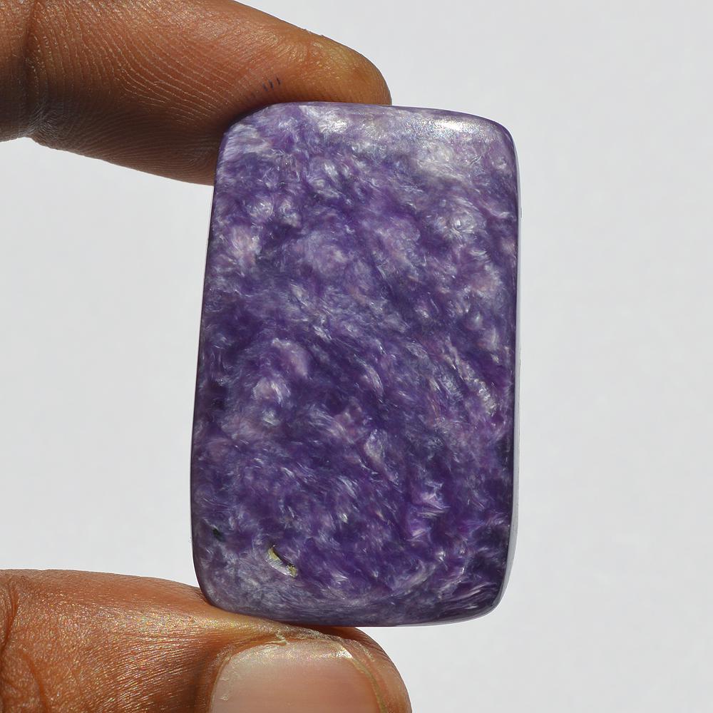 Natural Purple Charoite Gemstone Cabochon, 56 Carats Charoite Cabochon, Rectangle Shape 38x24x7 MM, Jewelry Making