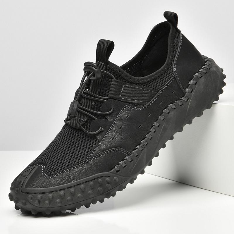 Fashion Plus Size Handmade Outdoor Casual Shoes Breathable Mesh Fabric Soft Bottom Summer Mesh Surface Climbing Shoes Rubber Sole