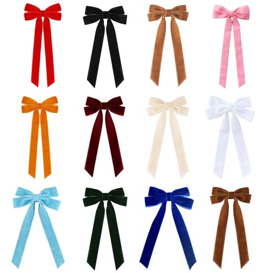12Pcs Christmas Velvet Bows Rustic Vintage Velvet Ribbon Bows for DIY Crafts Gift Wrapping Tree Garland Wreath Xmas Decoration